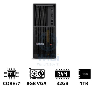Lenovo ThinkStation P3 Tower - i7-14700 2.1GHz / 20-Cores / 32GB / 1TB (NVMe M.2 SSD) / NVIDIA T1000 8GB VGA / Win 11