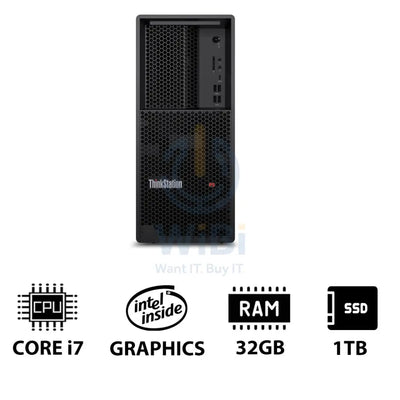 Lenovo ThinkStation P3 Tower - i7-14700 2.1GHz / 20-Cores / 32GB / 1TB (NVMe M.2 SSD) / Win 11 Pro / 3YW - Workstation