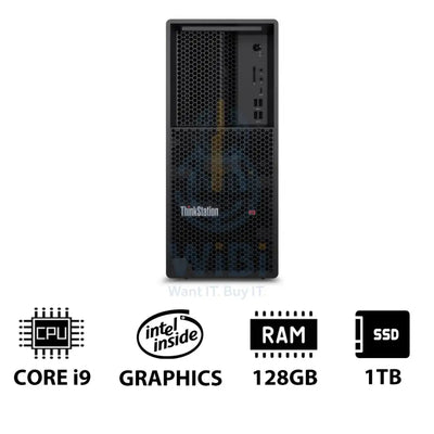 Lenovo ThinkStation P3 Tower - i9-14900K 3.2GHz / 24-Cores / 128GB / 1TB (NVMe M.2 SSD) / Win 11 Pro / 3YW