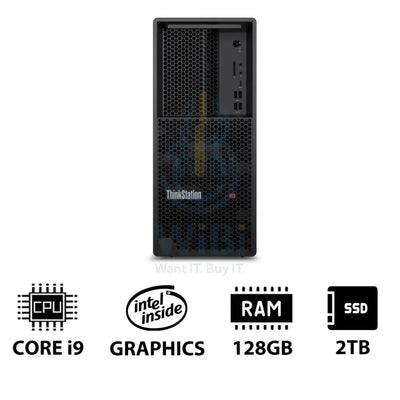 Lenovo ThinkStation P3 Tower - i9-14900K 3.2GHz / 24-Cores / 128GB / 2TB (NVMe M.2 SSD) / Win 11 Pro / 3YW