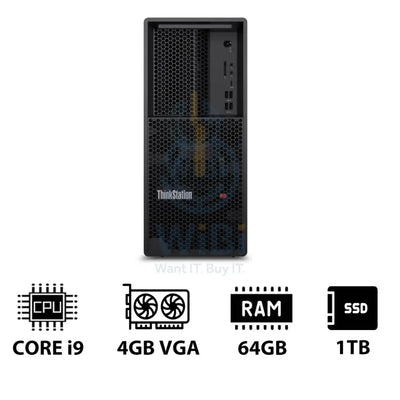 Lenovo ThinkStation P3 Tower - i9-14900K 3.2GHz / 24-Cores / 64GB / 1TB (NVMe M.2 SSD) / NVIDIA T400 4GB VGA / Win 11