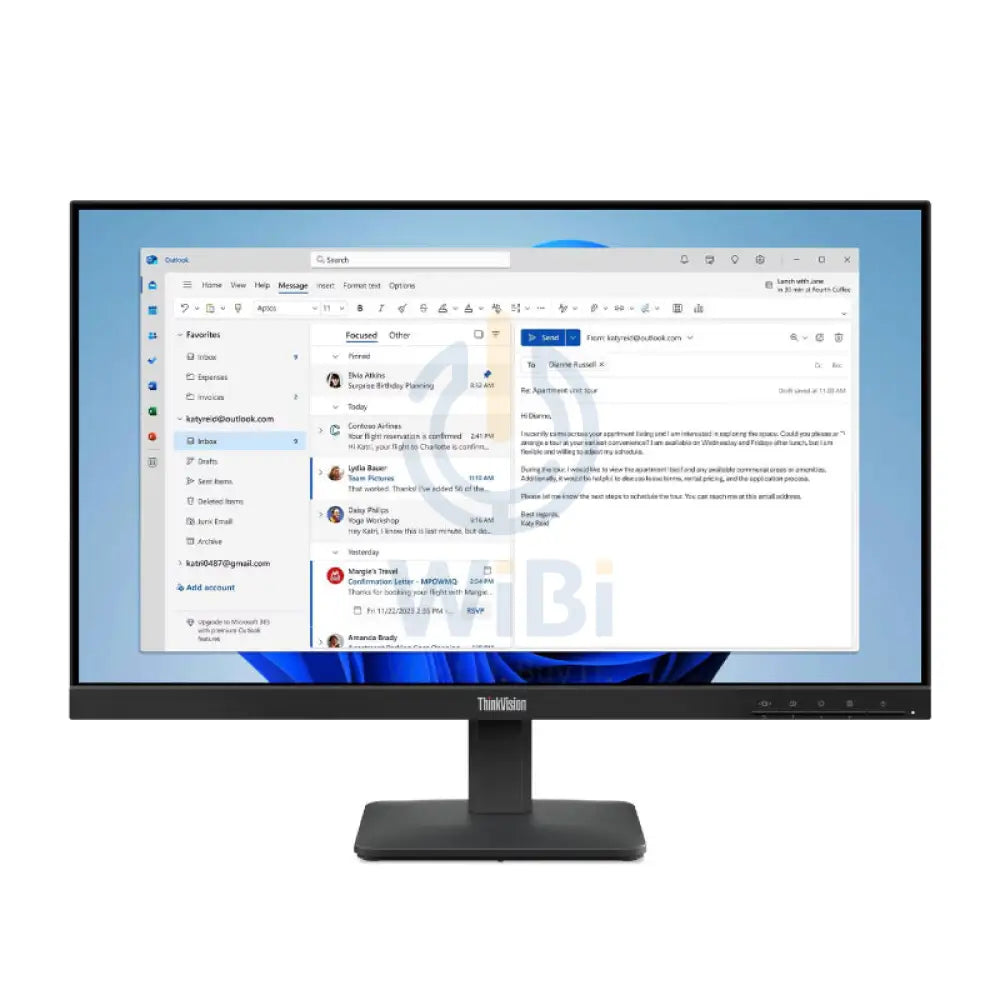 لينوفو ثينك فيجن S24 4e 23.8 بوصة FHD IPS / 4 مللي ثانية / 100 هرتز / إتش دي إم أي 1.4 / في جي إيه شاشة شاشات  أجهزة العرض > شاشات أجهزة العرض