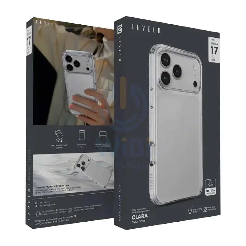 Levelo Clara Clear Case For Apple iPhone 17 Pro Max - Transparent Accessories > Mobiles & Tablets > Mobiles > Covers &