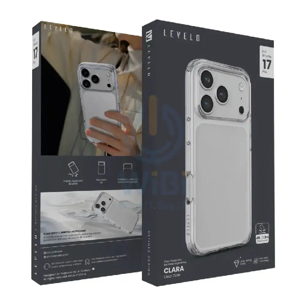 Levelo Clara Clear Case For Apple iPhone 17 Pro - Transparent Accessories > Mobiles & Tablets > Mobiles > Covers & Cases