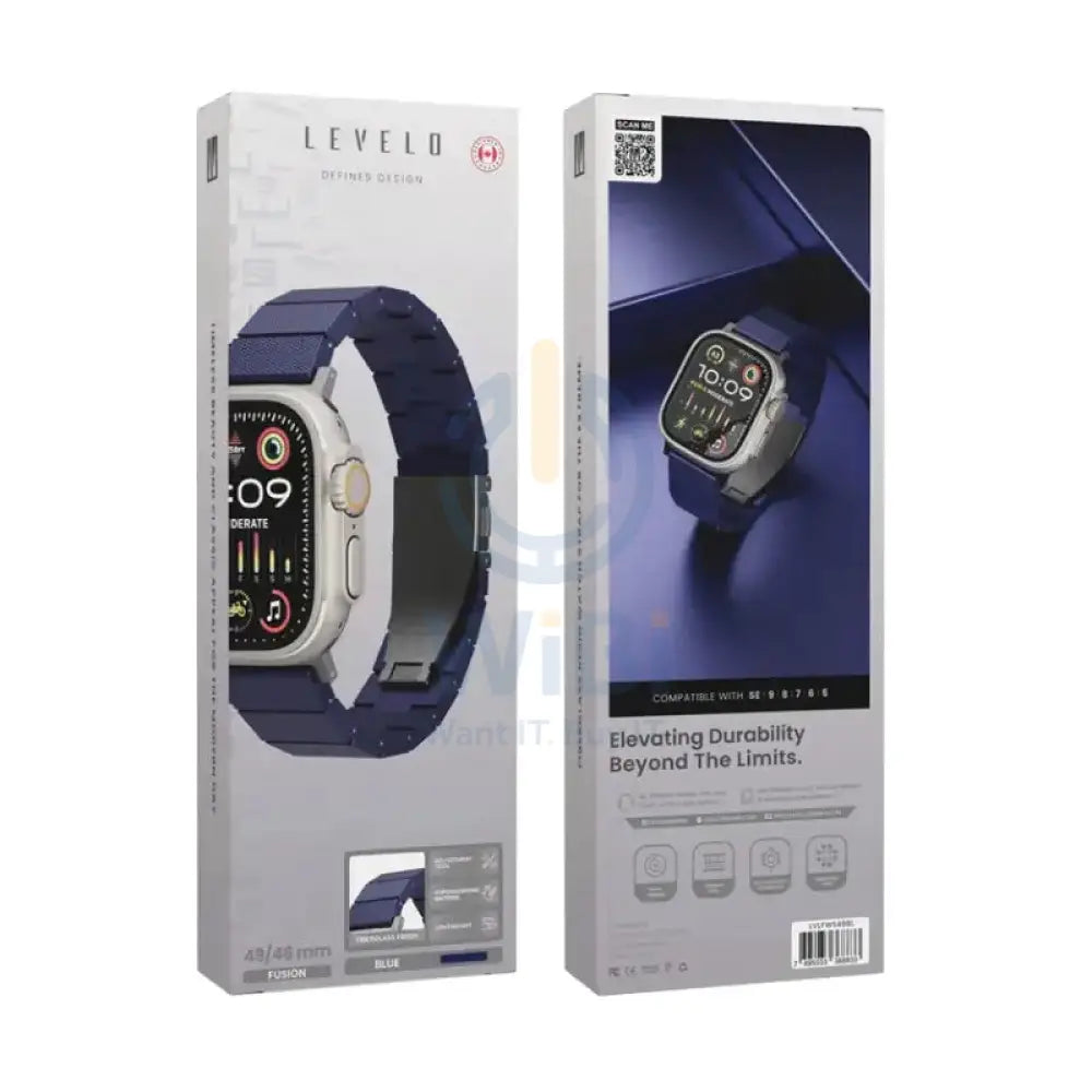 Levelo Fusion FibreGlass Resin Strap - Apple Watch Band 49/45/44/42mm / Blue Accessories > Smart Watches > Straps