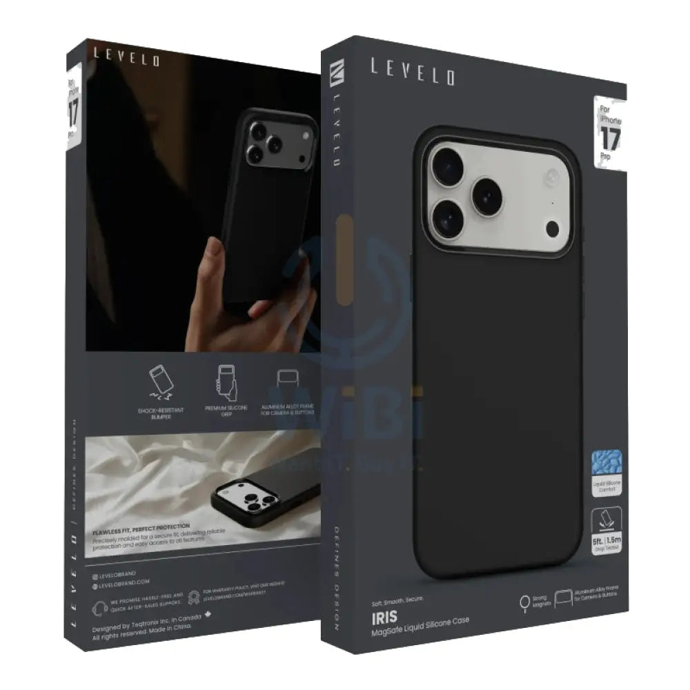 Levelo Iris MagSafe Liquid Silicone Case For Apple iPhone 17 Pro - Black Accessories > Mobiles & Tablets > Mobiles >