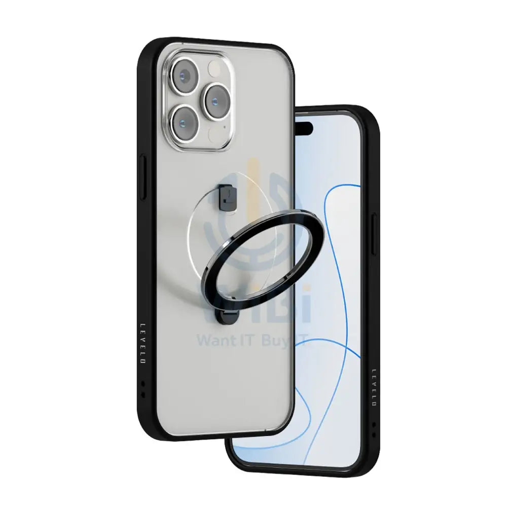 Levelo MagSafe Ringo Multi-Functional Kickstand Case - Apple iPhone 14 Pro Max / Black Accessories > Mobiles & Tablets