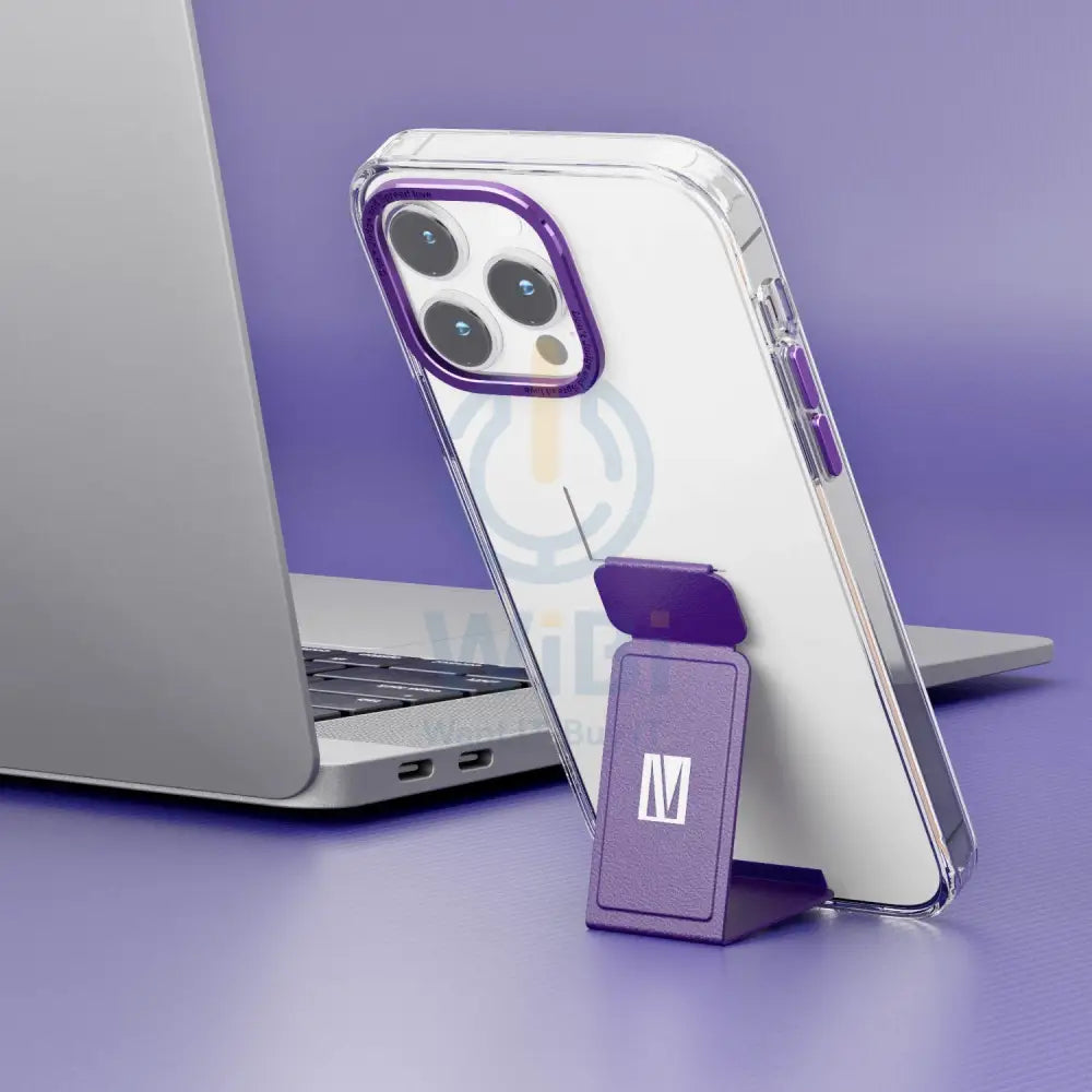 Levelo Morphix Clara Gripstand IMD Clear Back Case - iPhone 14 Pro / Deep Purple Accessories > Mobiles & Tablets >