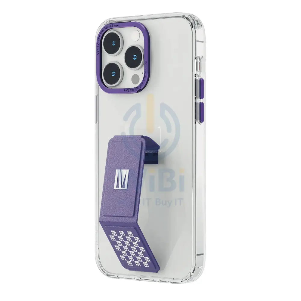 Levelo Morphix Clara Gripstand IMD Clear Back Case - iPhone 14 Pro / Deep Purple Accessories > Mobiles & Tablets >