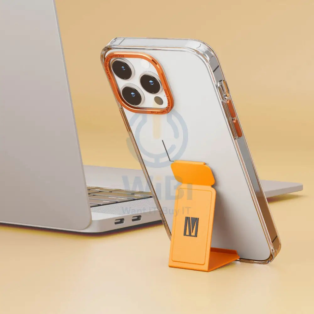 Levelo Morphix Clara Gripstand IMD Clear Back Case - iPhone 14 Pro Max / Orange Accessories > Mobiles & Tablets >