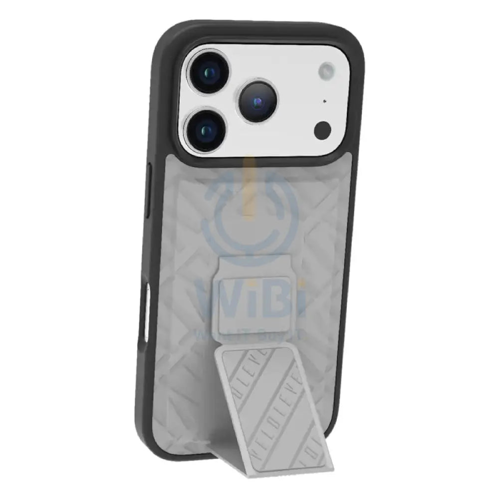 Levelo Morphix Cuero Gripstand Case For Apple iPhone 17 Pro - Cloud Grey Accessories > Mobiles & Tablets > Mobiles >