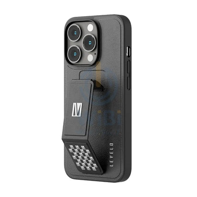 Levelo Morphix Gripstand PU Leather Case - iPhone 14 Pro / Black Accessories > Mobiles & Tablets > Mobiles