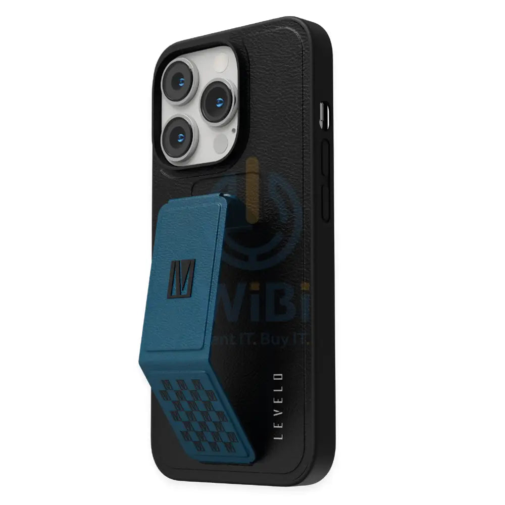 Levelo Morphix Gripstand PU Leather Case - iPhone 14 Pro Max / Pacific Blue Accessories > Mobiles & Tablets > Mobiles