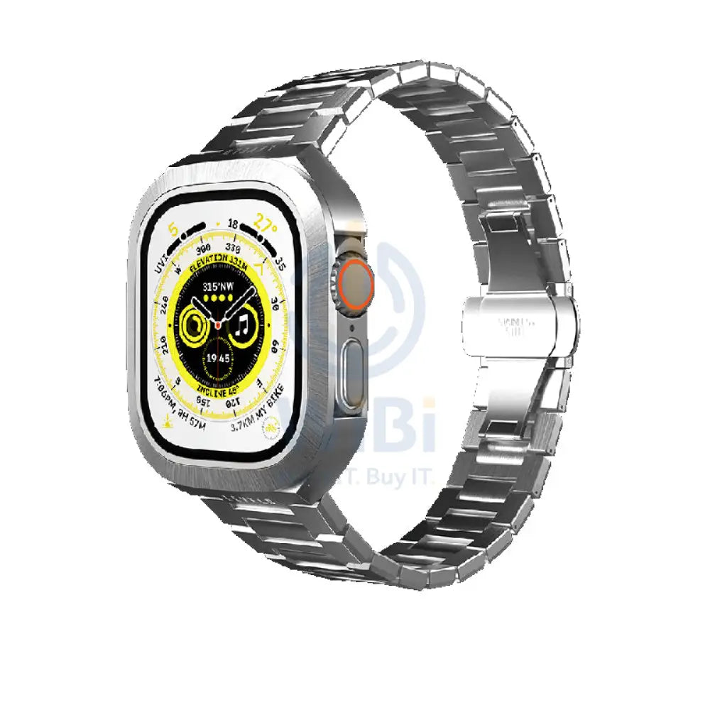 Levelo Royal Stainless Steel Strap and Case - Apple Watch Band 49 / Silver Accessories > Smart Watches > Straps