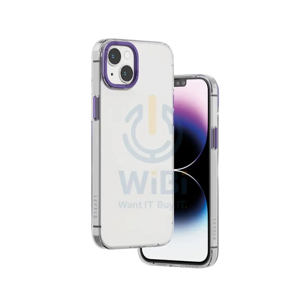 Levelo Sensa Clear Back Case iPhone 14 Plus - Clear/Purple Accessories > Mobiles & Tablets > Mobiles > Screen