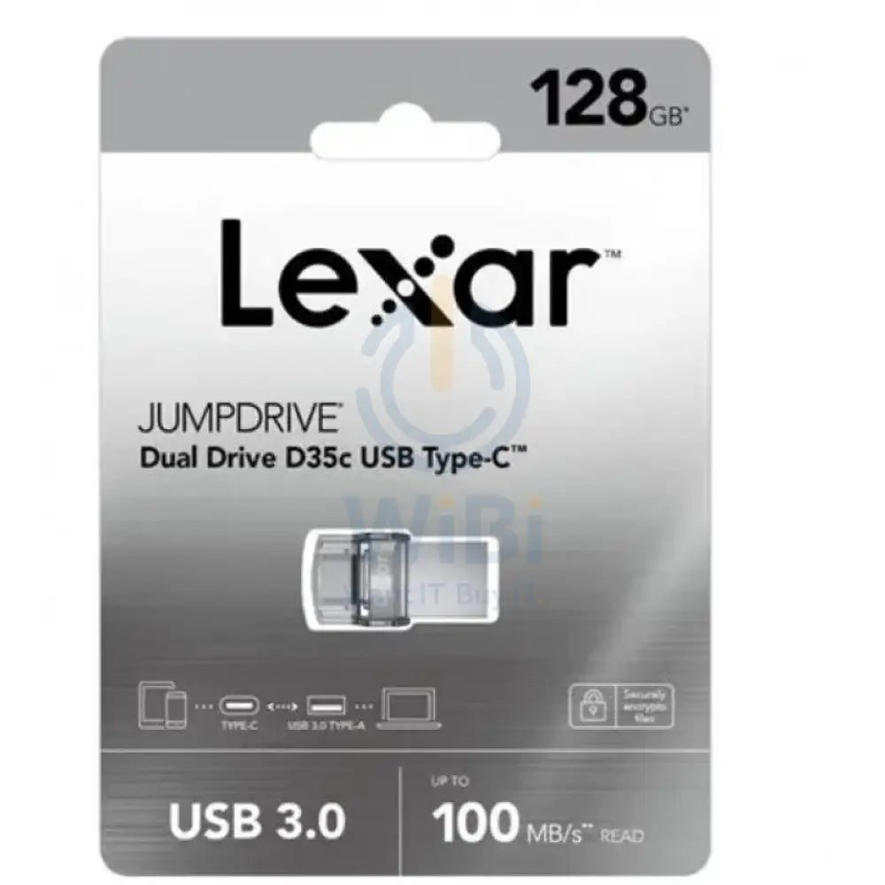 Lexar 128GB Dual Type-C and Type-A USB 3.0 Flash Drive - LJDD35C128G-BNBNG Storage > USB Flash Drive