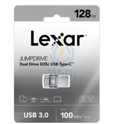 Lexar 128GB Dual Type-C and Type-A USB 3.0 Flash Drive - LJDD35C128G-BNBNG Storage > USB Flash Drive
