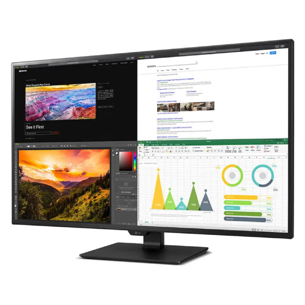 إل جي 4K UHD - 43 بوصة IPS 4K UHD / 8 مللي ثانية / إتش دي إم أي  منفذ العرض / يو اس بي منفذ العرض  يو اس بي/ 60 هرتز - شاشة شاشات  أجهزة العرض > شاشات منفذ العرض
