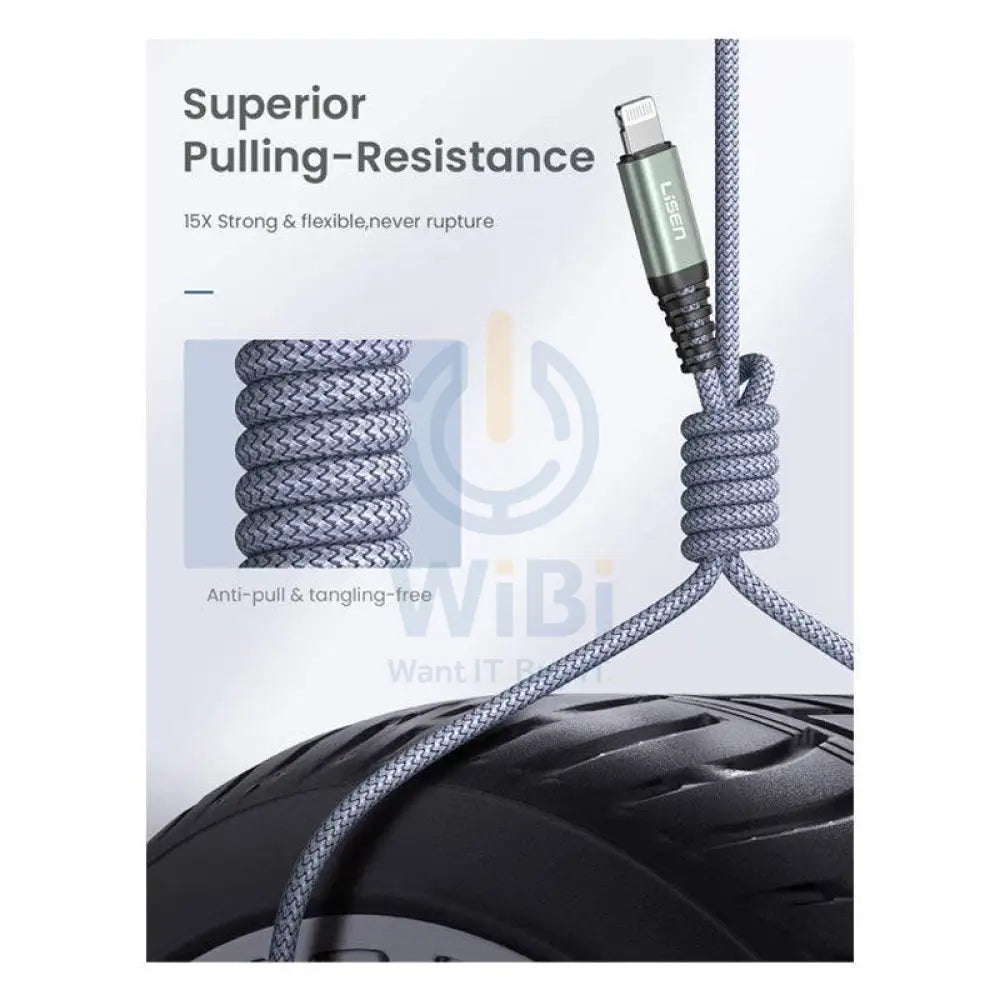 LISEN iPhone Lightning Charger Cable - Lightning / 1.8 Meter / Gray - Cable
