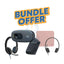 Logitech H340 Head Phones + Logitech C270 HD Webcam + Logitech Mouse Pad Studio Series Dark Pink + Logitech H540 USB