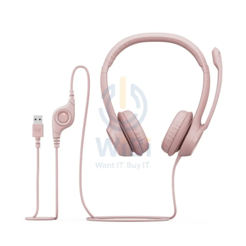 Logitech H390 Wired Headphone - USB-A / 1.9 Meter / Rose Accessories > Audio > Headphones