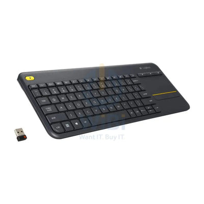 Logitech K400 Plus Wireless Touch Keyboard - 2.40GHz / Up to 10m / Wi-Fi / Black - Keyboard - Cables & Peripherals