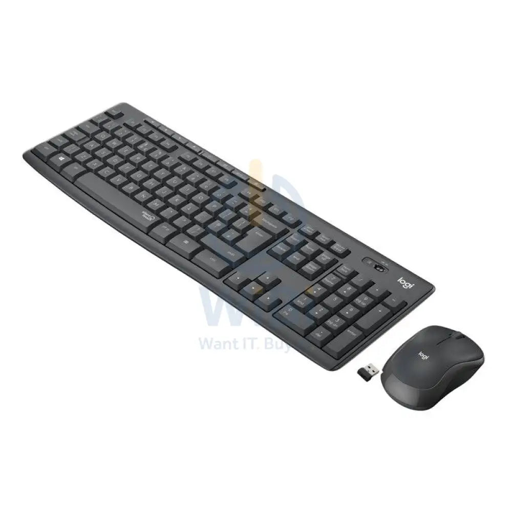 Logitech MK295 Silent Wireless Combo - 2.40GHz / Up to 10m / USB Wireless Receiver / Arb/Eng / Black - Keyboard & Mouse Combo