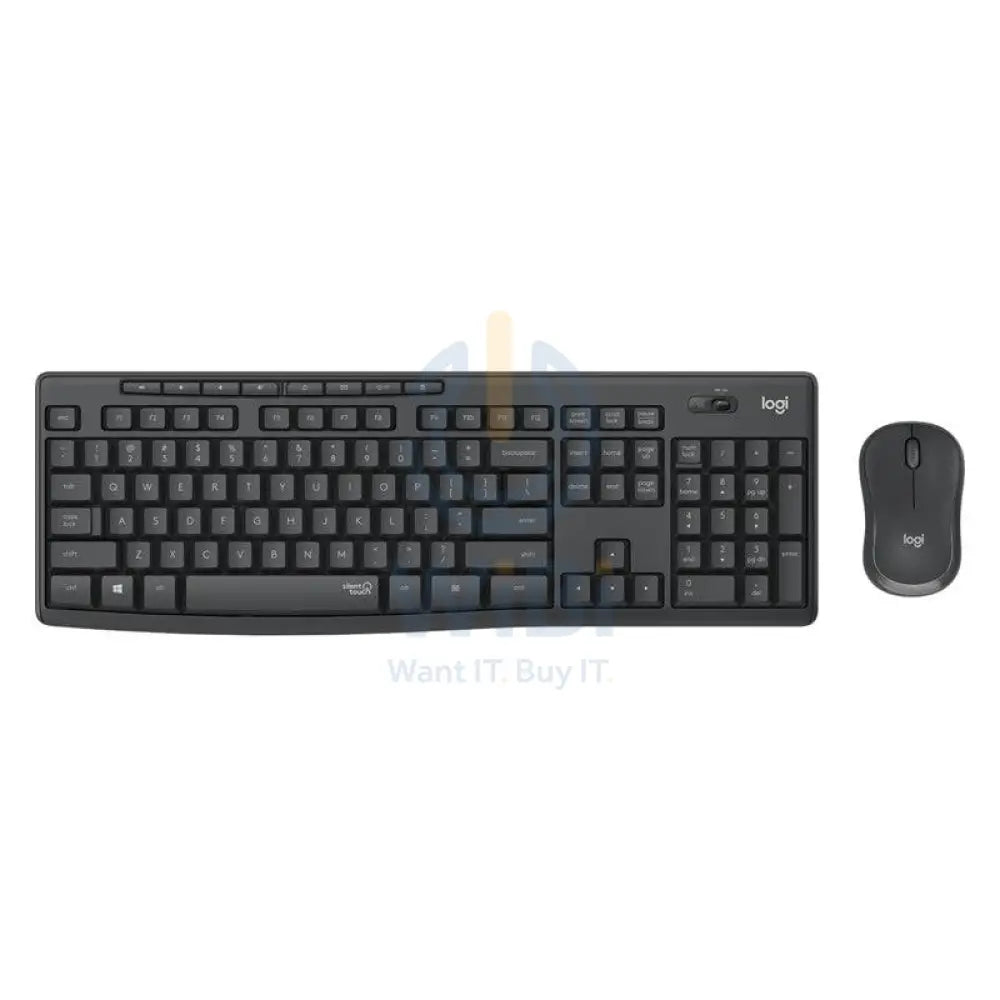 Logitech MK295 Silent Wireless Combo - 2.40GHz / Up to 10m / USB Wireless Receiver / Arb/Eng / Black - Keyboard & Mouse Combo