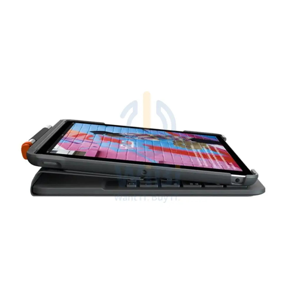 Logitech Slim Folio for iPad 7th Generation Arabic - Graphite Accessories > Mobiles & Tablets > Tablets > Keyboard &