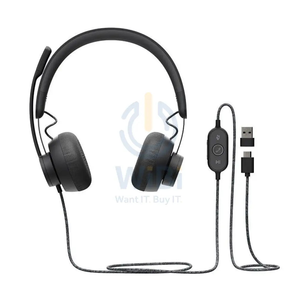 Logitech UC Zone Wired Headset - Wired / Stereo / USB-C / Black Accessories > Audio > Headphones