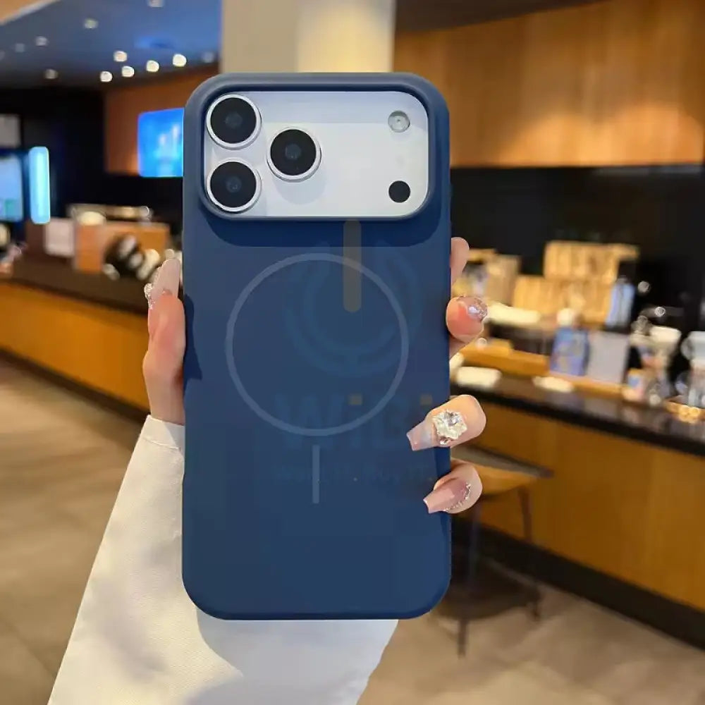 MagSafe Magnetic Wireless Charging Luxury Liquid Silicone Case for iPhone 17 Pro Max - Dark Blue Accessories > Mobiles