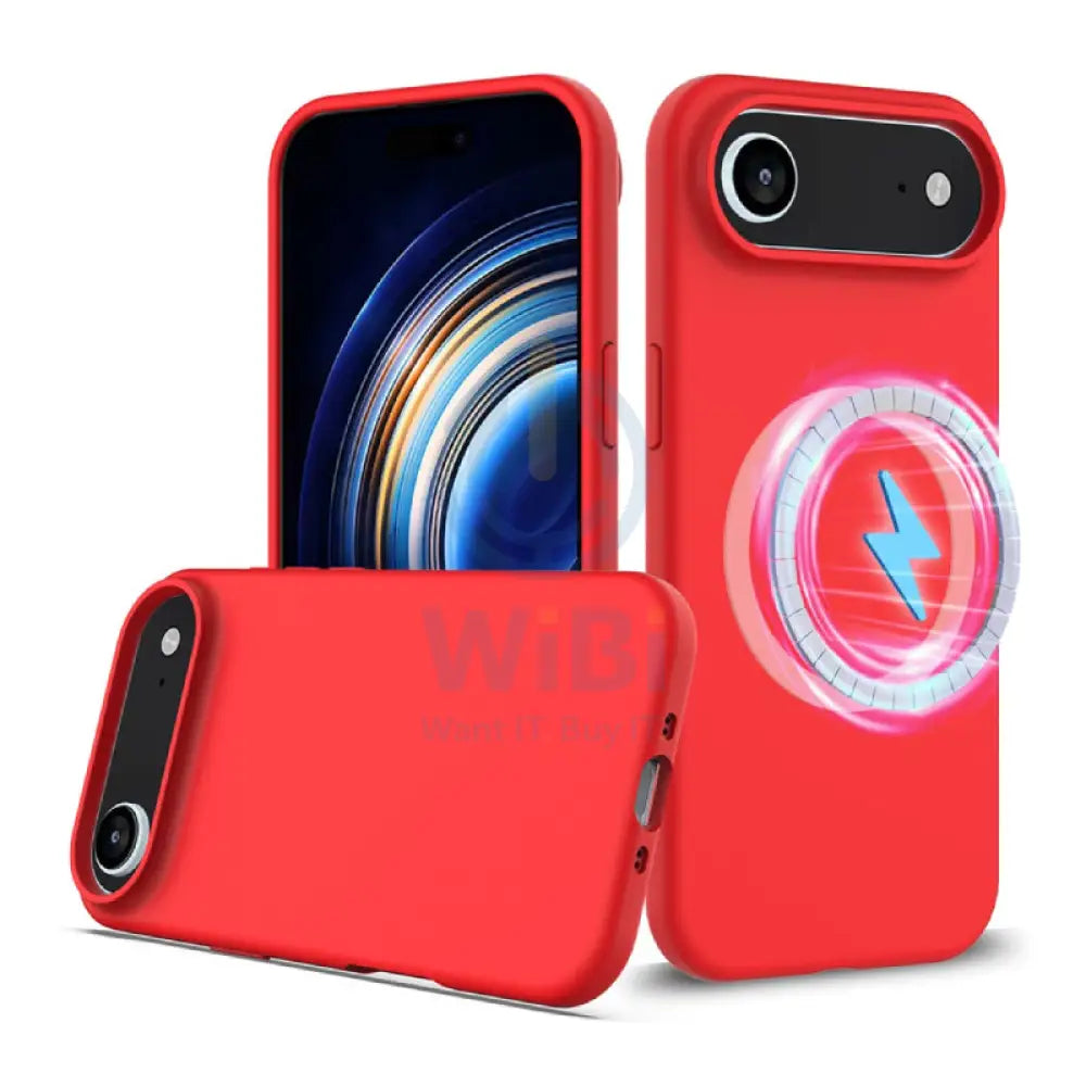 ماج سيف مغناطيسي لاسلكي شحن ماج سيف مغناطيسي لاسلكي  ليكويد سيليكون حافظة  ايفون اير - زهري اكسسوارات > هواتف  و