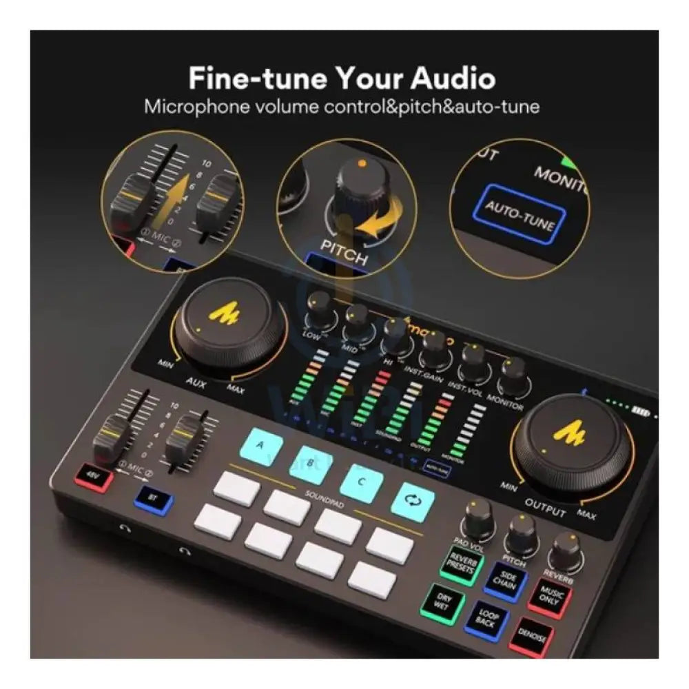 Maonocaster AME2 Audio Interface & Podcast Equipment - Black Accessories > Audio > Audio Mixer