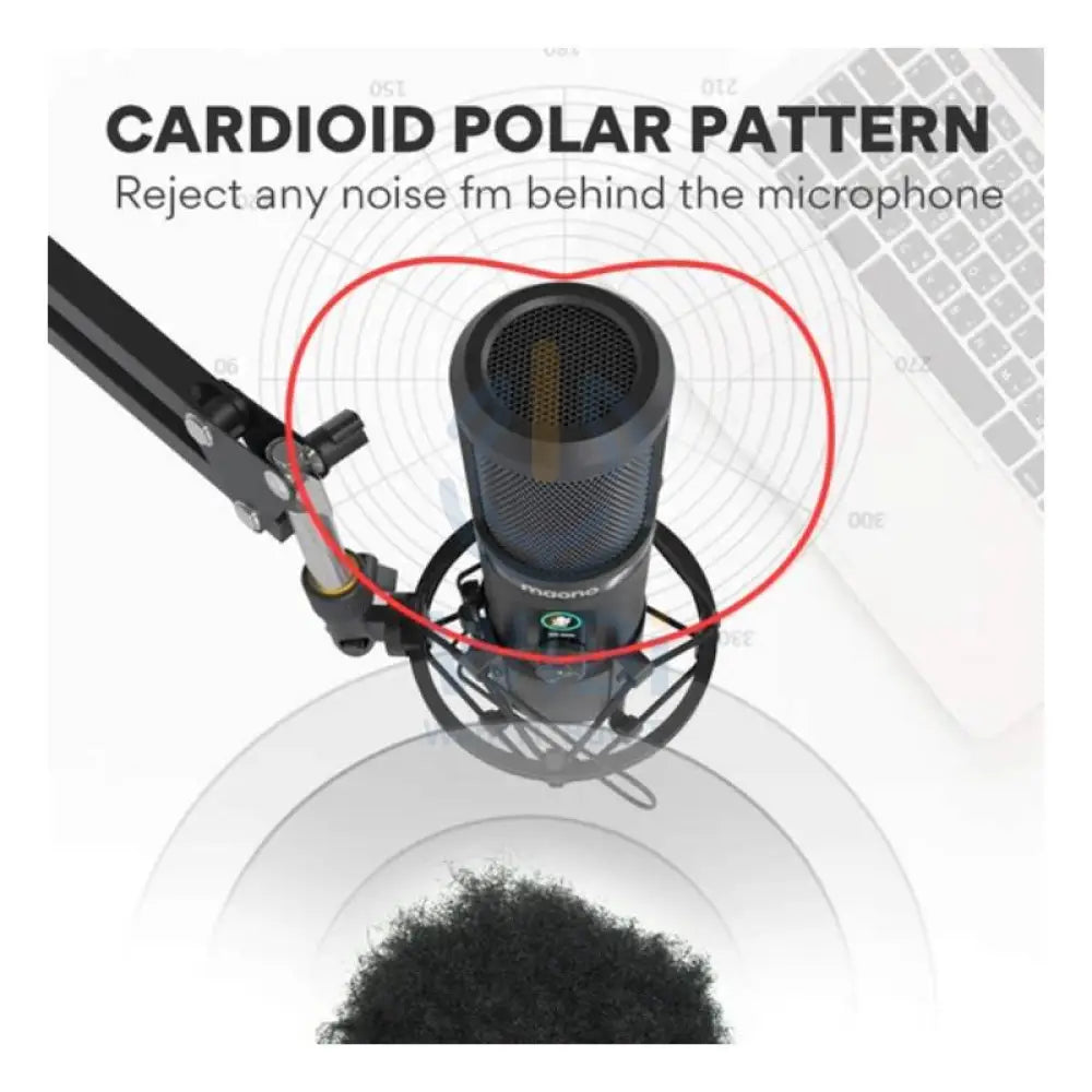 Maonocaster AU-PM421 USB Microphone Kit With One-Touch Mute - Black Accessories > Audio > Microphone