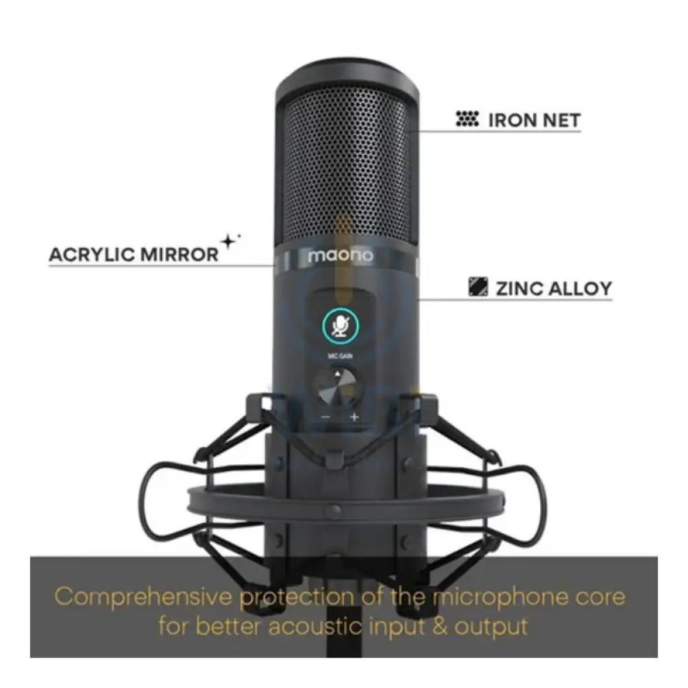 Maonocaster AU-PM421 USB Microphone Kit With One-Touch Mute - Black Accessories > Audio > Microphone