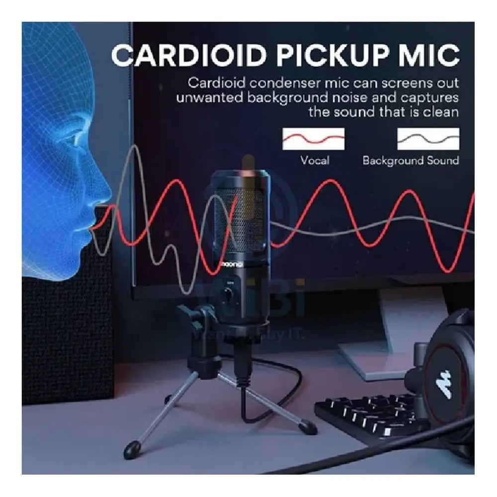 Maonocaster AU-PM461TR USB Gaming Microphone with Mic Gain - Black Accessories > Audio > Microphone
