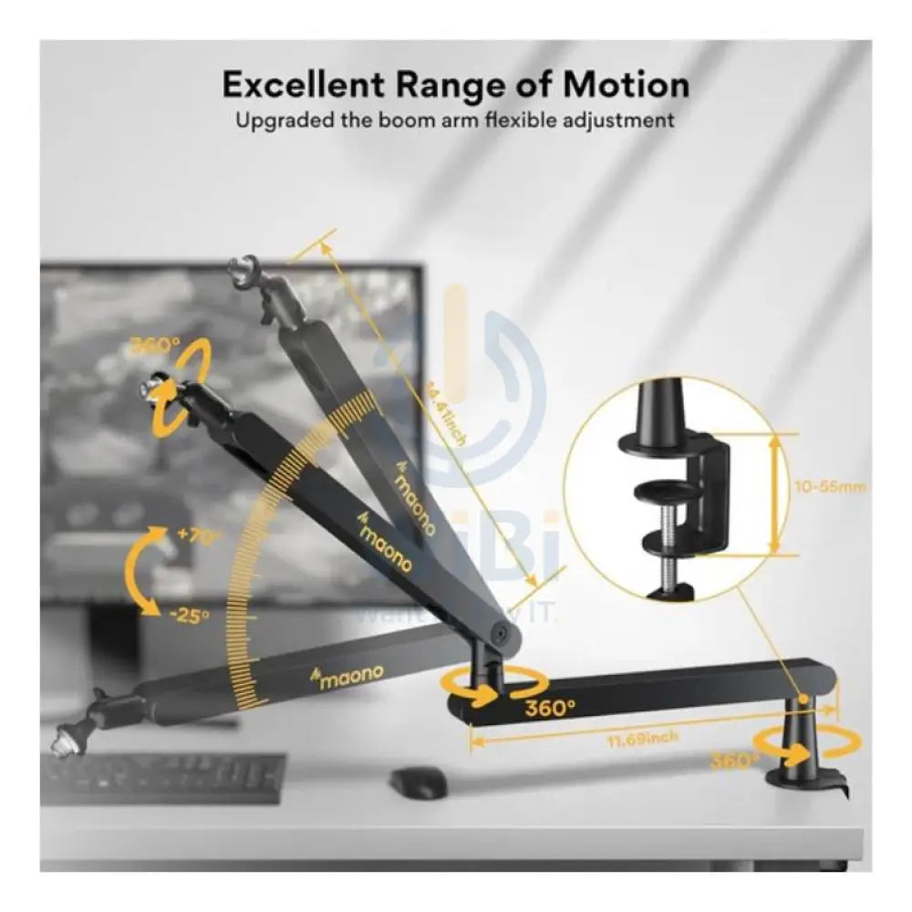 Maonocaster BA92 Microphone Suspension Boom Arm Stand - Black Accessories > Mobiles & Tablets > Mobiles > Mobile Holder