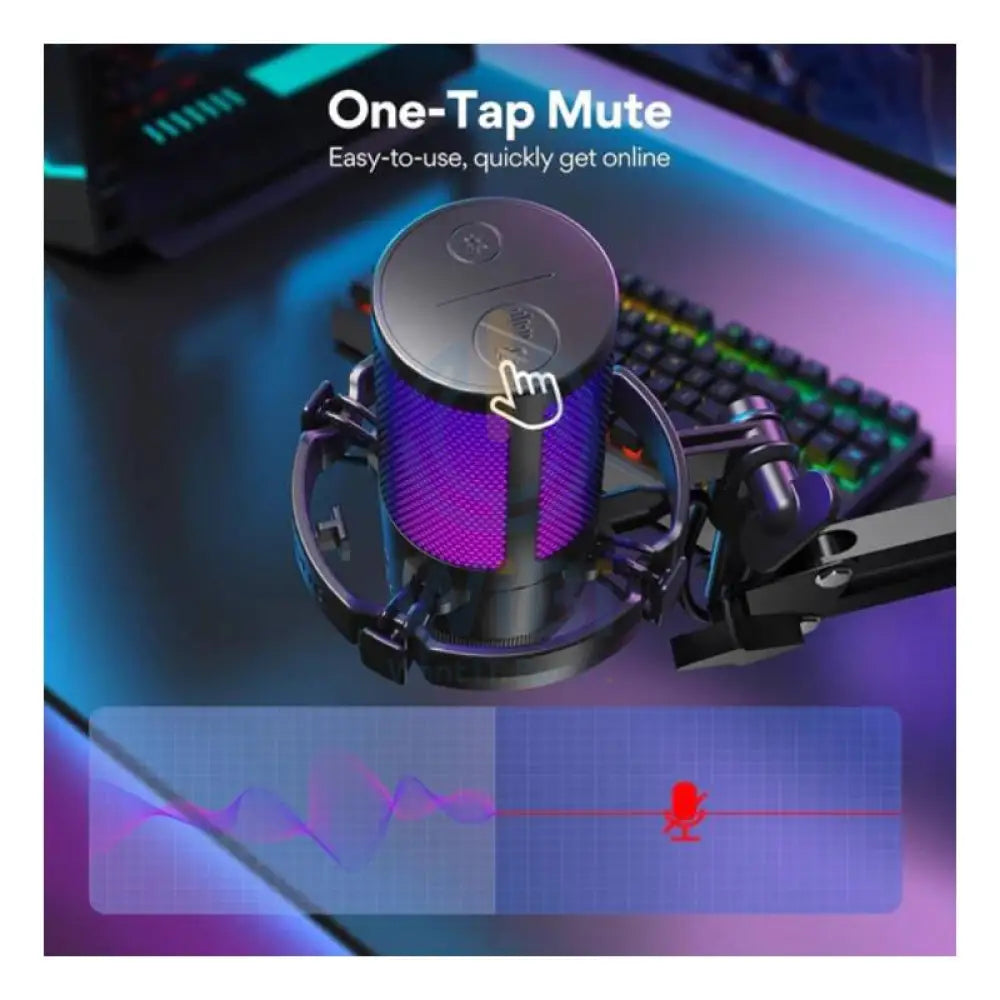 Maonocaster Gaming USB Microphone With Boom Arm for Streaming - Black Accessories > Audio > Microphone