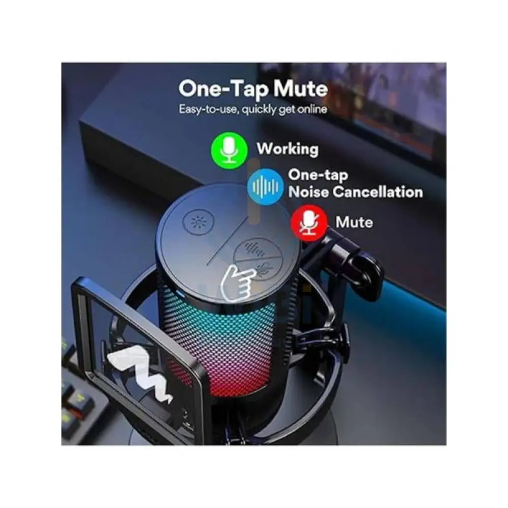 Maonocaster Gaming USB Microphone With Boom Arm for Streaming - Black Accessories > Audio > Microphone