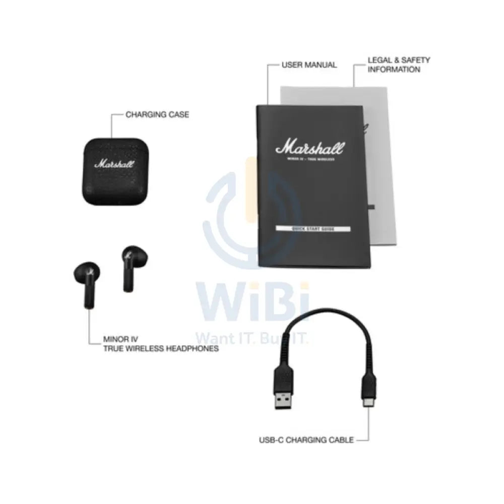 Marshall Minor IV True Wireless Earbuds - Black Accessories > Audio > Headphones