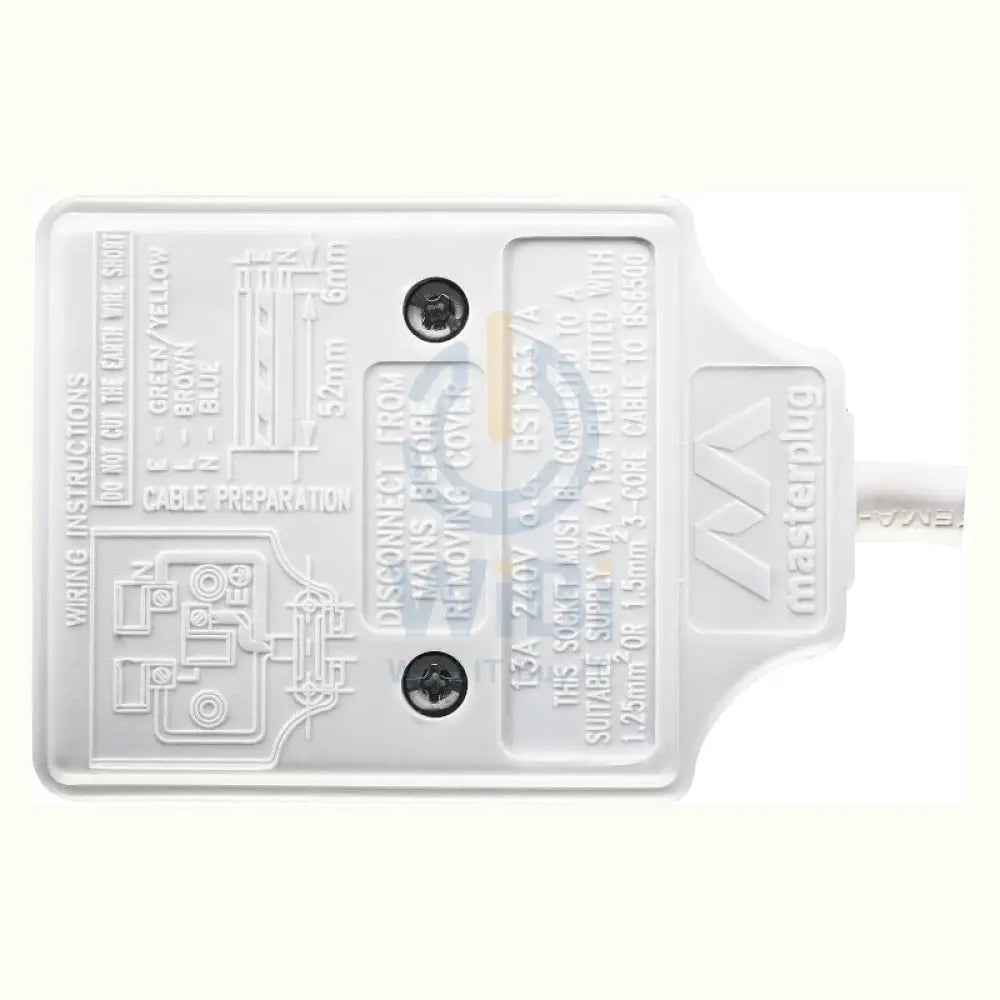 Masterplug SS-MP Single Socket Trailing Socket - 13 Amp / White Accessories > Power > Power Protection > Surge Protector