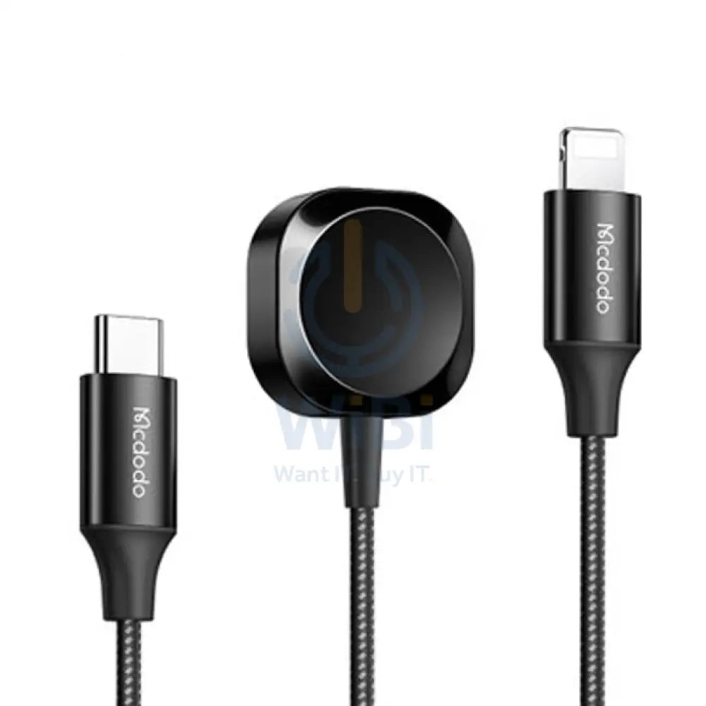 مكدودو 2 في 1 مغناطيسي ابل  في 1 مغناطيسي ابل ساعة لاسلكي شاحن - 29 وات / 1.5 متر / 1.5 متر / تايب-سي / لايتننج / أسود اكسسوارات > طاقة