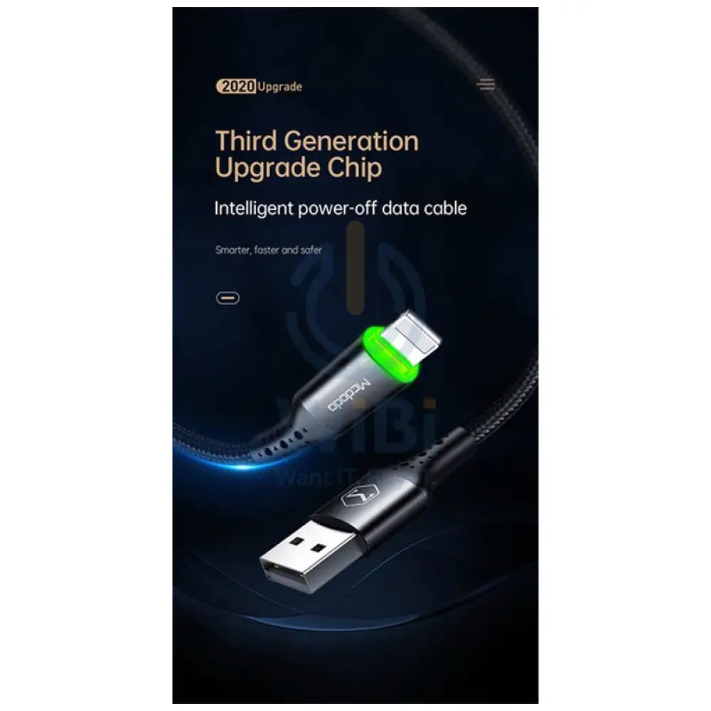 Mcdodo Auto Power Off Data Cable - Lightning / 1.2 Meters / Black