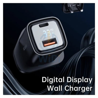 Mcdodo Digital Dislay PD + QC Dual Port 33W Fast Charger - 33W / USB-A / USB-C / Black Accessories > Power Adapters