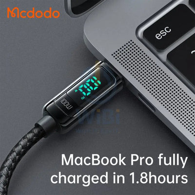Mcdodo Digital Pro USB-C to USB-C Fast Charging Cable - 1.2m / 100W / Black