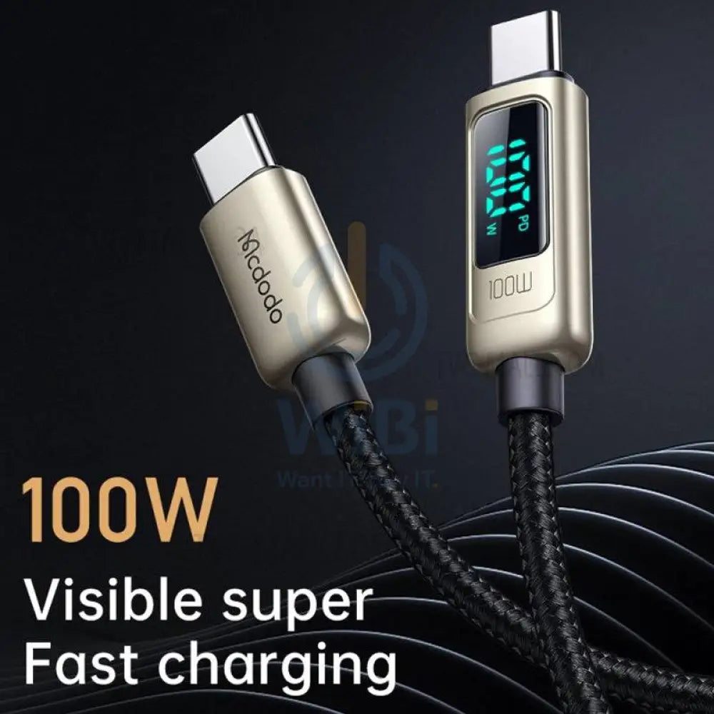 Mcdodo Digital Pro USB-C to USB-C Fast Charging Cable - 1.2m / 100W / Silver