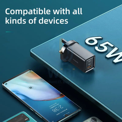 MCDODO GaN 5 Mini Fast Charger With Cable - 65W / Type-C / Black Accessories > Power Adapters