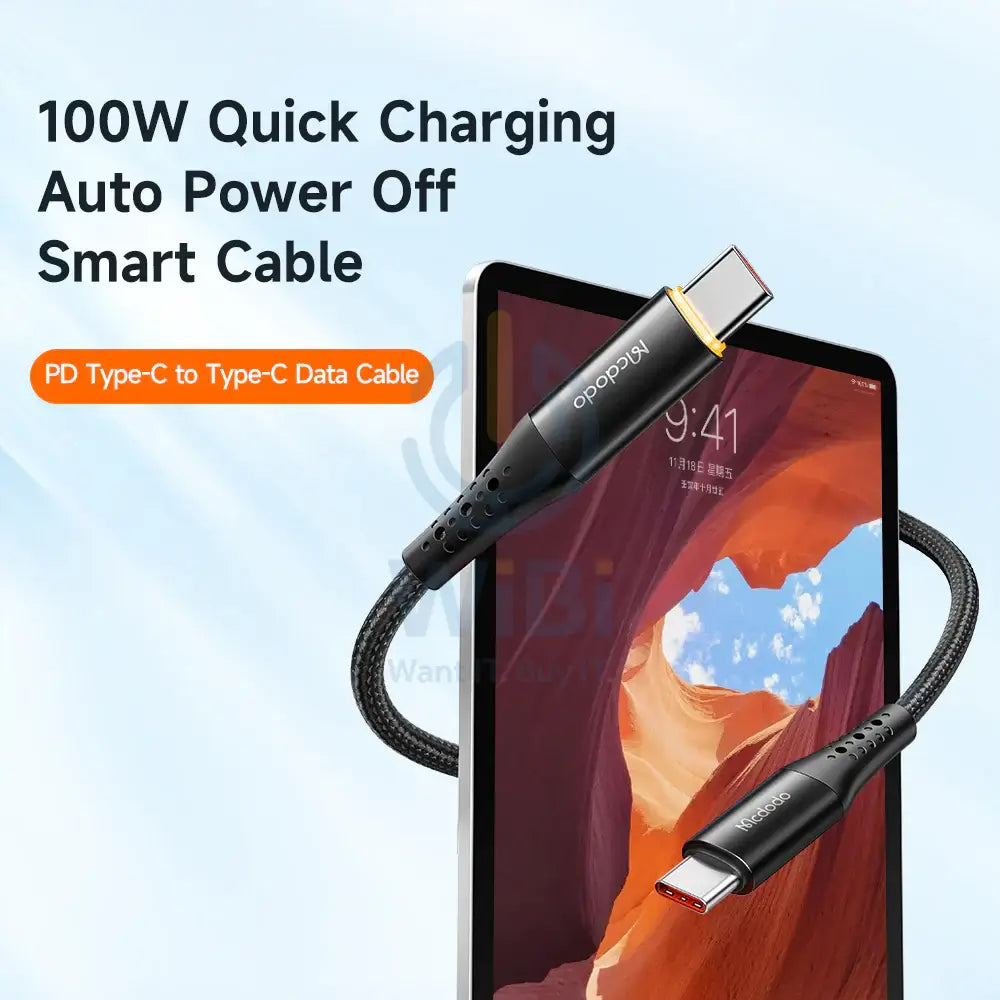 Mcdodo Type-C To Type-C Cable - 1.2M / 100W / Black Accessories > Cables & Converters > Cables