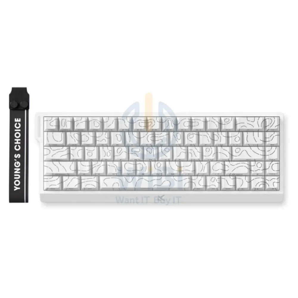 MCHOSE Ace 68 Hall Effect Magnetic Switch Gaming Keyboard - Wired / White Topographic Accessories > Keyboard & Mouse >