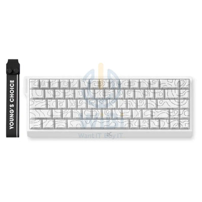 MCHOSE Ace 68 Hall Effect Magnetic Switch Gaming Keyboard - Wired / White Topographic Accessories > Keyboard & Mouse >
